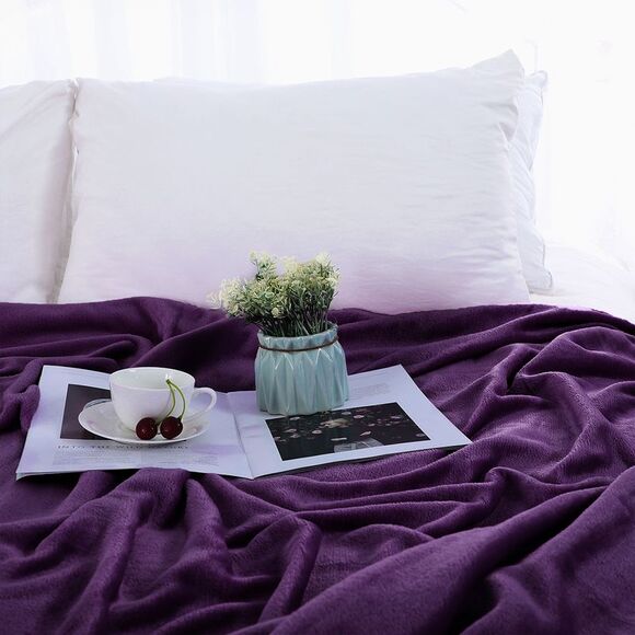 Flannel Fleece Blanket Full Size Soft Lightweight Bed Blanket for Sofa Blankets - Picture 3 of 6